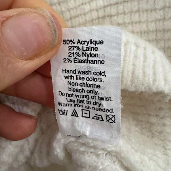 Madewell Southfield Sweater Women's Small Ivory Mock Neck Wool Blend - Picture 8 of 8